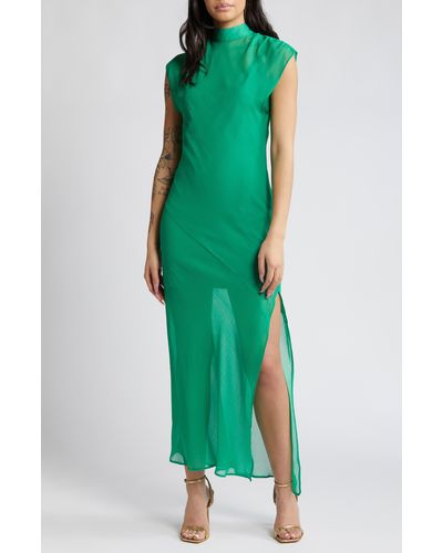 ASOS Cutout Chiffon Cocktail Dress - Green