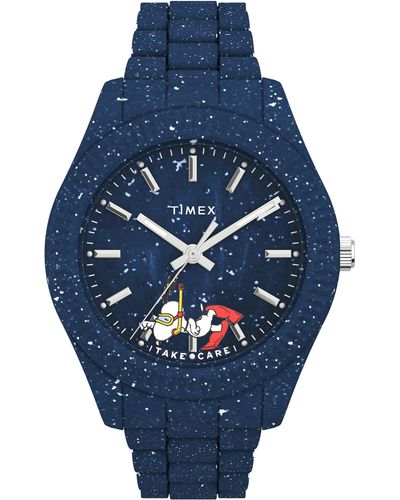 Timex Timex Waterbury Ocean X Peanuts Recycled Plastic Bracelet Watch - Blue