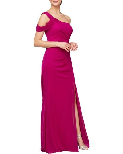 Alex Evenings One-shoulder Gown - Pink