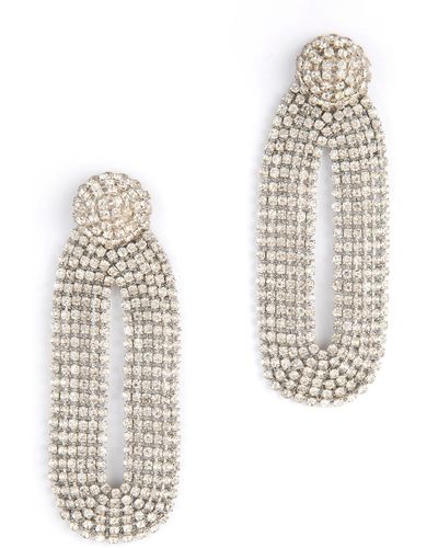 Deepa Gurnani Shyna Crystal Drop Earrings - White