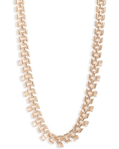 Nordstrom Chunky Geometric Cubic Zirconia Chain Necklace - Multicolor