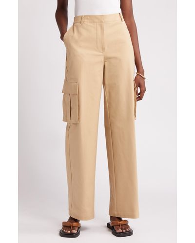 Nordstrom Stretch Cotton Cargo Pants - Natural