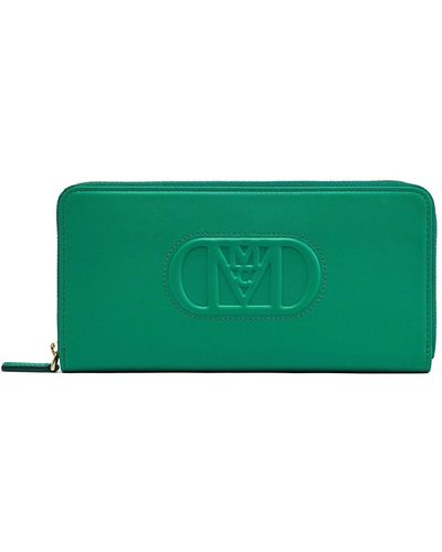 MCM Mode Travia Leather Zip Around Wallet - Green