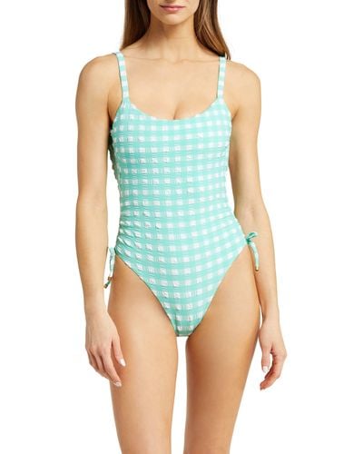 Vitamin A Gemma Cinched Side Tie One-piece Swimsuit - Blue