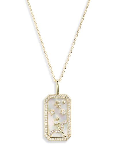 Melinda Maria Zodiac Pendant Necklace - White