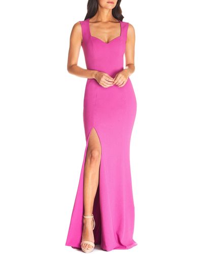 Dress the Population Monroe Side Slit Gown - Pink