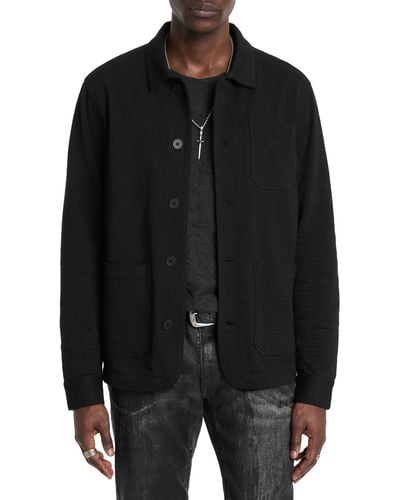 John Varvatos Kenmare Textured Knit Jacket - Black