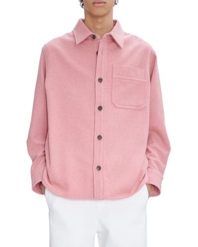 A.P.C. A. P.c. Basile Wool Blend Button-up Shirt Jacket - Pink