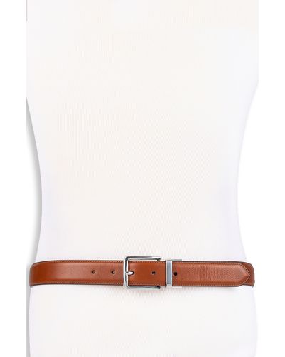 Cole Haan Reversible Feather Edge Leather Belt - White