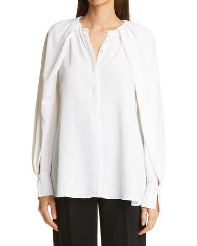 Altuzarra Celandine Cape Sleeve Button-up Blouse - White