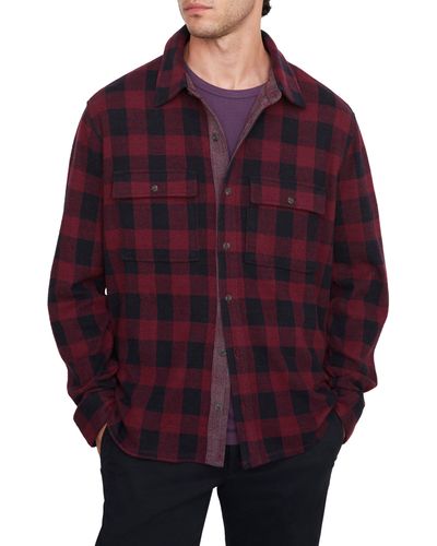 Vince Buffalo Plaid Flannel Button-up Shirt - Red