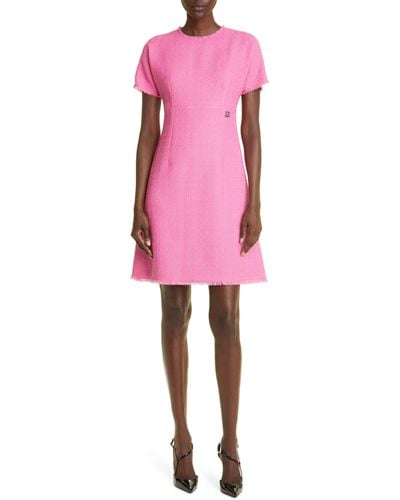 Dolce & Gabbana Raschel Tweed A-line Dress - Pink