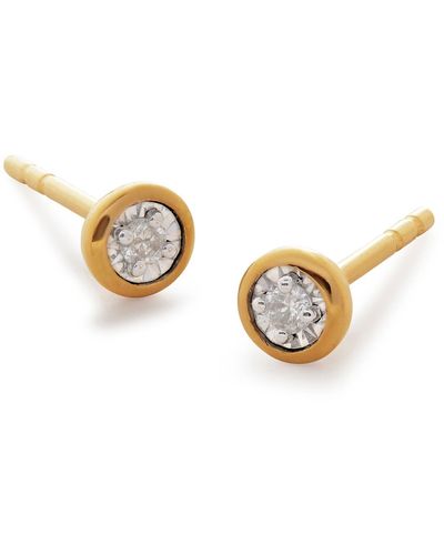 Monica Vinader Essential Diamond Stud Earrings - Metallic