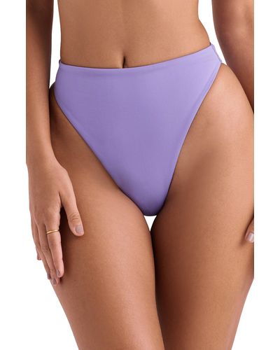 House Of Cb Mykonos High Waist Bikini Bottoms - Purple