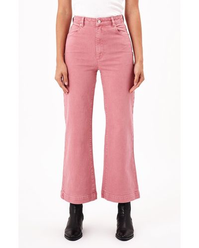 Rolla's Sailor Scoop Wide Leg Ankle Jeans - Pink