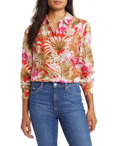 Tommy Bahama Paradise Perfect Floral Silk Shirt - Blue