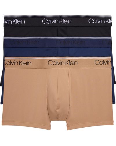 Calvin Klein 3-pack Low Rise Microfiber Stretch Trunks - Natural