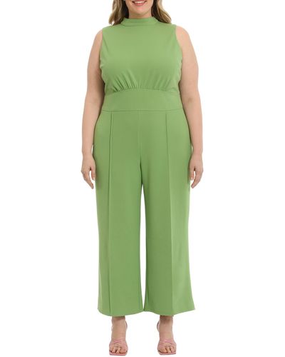 Maggy London Women's High Neck Jumpsuit – Flutter Sleeve, Wide Leg, Navy Blazer Color, Size 8, Office & Event Wear