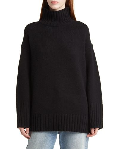 Nordstrom Wool & Cashmere Turtleneck Sweater - Black