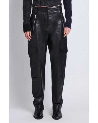 Proenza Schouler Jackson Leather Cargo Pants - Black