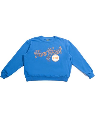 DIET STARTS MONDAY X '47 Mets City Cotton Graphic Sweatshirt - Blue