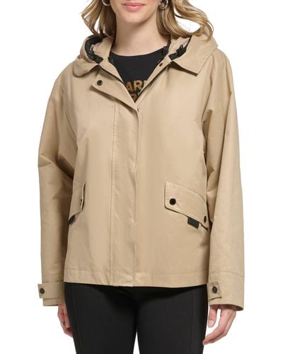 Karl Lagerfeld Short Topper Jacket With Removable Lining - Natural