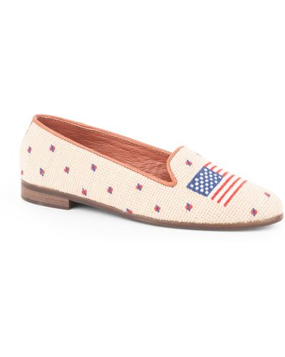 ByPaige Needlepoint American Flag Loafer - Pink