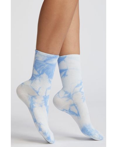 Casa Clara Tie Dye Cotton Crew Socks - Blue