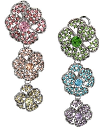 Kurt Geiger Crystal Flower Drop Earrings - Multicolor