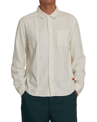 RVCA Spun Spirit Studio Linen Blend Button-up Shirt - Gray