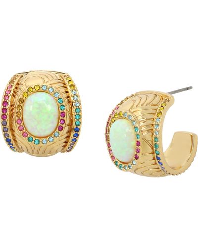 Kurt Geiger Southbank Imitation Opal Hoop Earrings - Multicolor