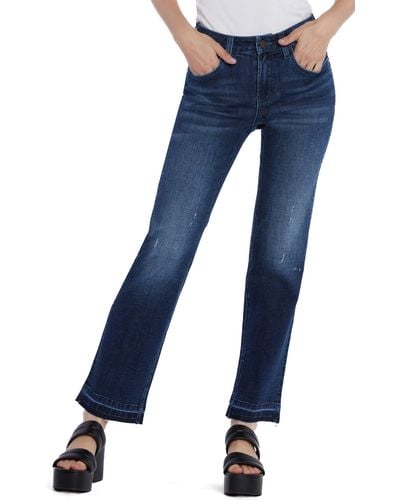 HINT OF BLU Ruby Release Hem Relaxed Straight Leg Jeans - Blue