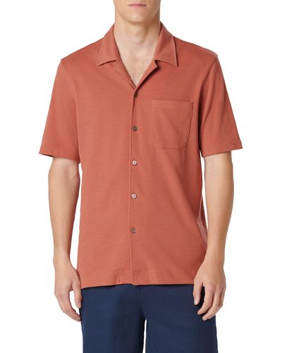Bugatchi Knit Camp Shirt - Orange