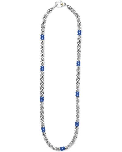 Lagos Blue Caviar Ceramic Collar Necklace - White