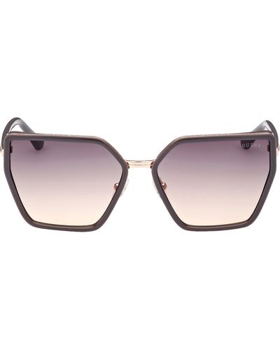 Guess 59mm Gradient Geometric Sunglasses - Pink