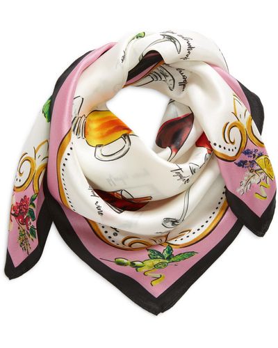 Echo Cocktail Hour Silk Square Scarf - Pink