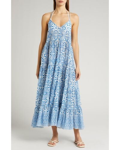 Alicia Bell Hope Cotton Cover-up Maxi Dress - Blue
