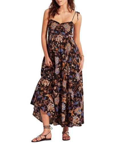 Seafolly Silk Road Paisley Cotton Blend Midi Cover-up Sundress - Brown