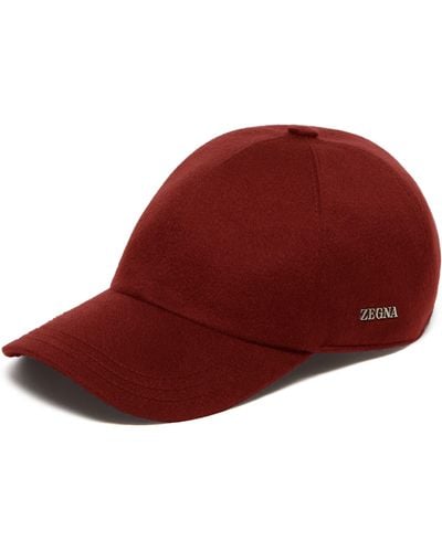 Zegna Oasi Cashmere Baseball Cap - Red