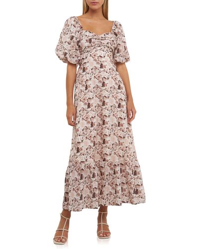 English Factory Floral Print Maxi Dress in Pink | Lyst