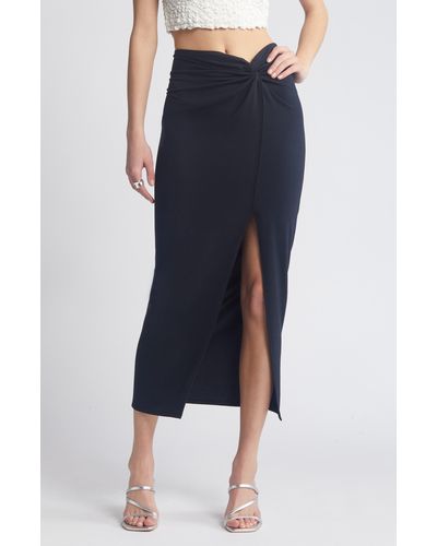 Open Edit Twist Front Maxi Skirt - Blue