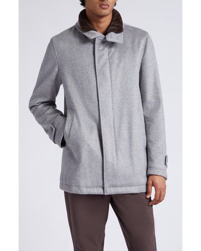 Herno Storm System Waterproof Cashmere Car Coat - Gray