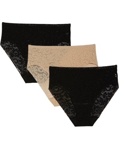 Tc Fine Intimates Assorted 3-pack Lace High Cut Briefs - Black