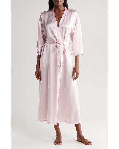 Nordstrom Washable Silk Longline Robe - Pink
