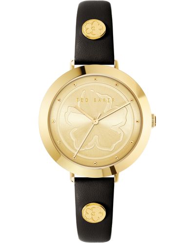 Ted Baker Ammy Magnolia 3h Leather Strap Watch - Metallic