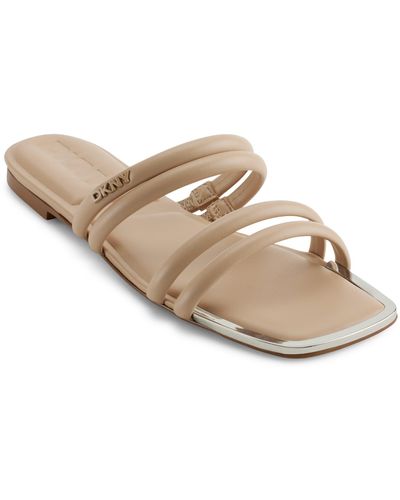 DKNY Square Toe Slide Sandal - Natural