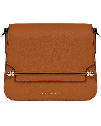 Strathberry Ace Mini Leather Crossbody Bag - Brown
