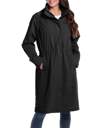 Gallery Water Resistant Hooded Raincoat - Black