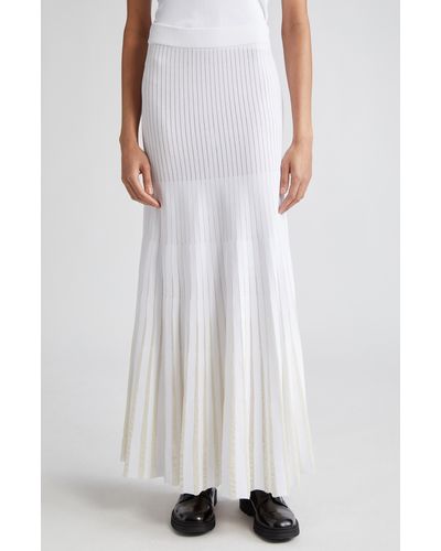 Partow Monique Sheer Stripe Sweater Skirt - White