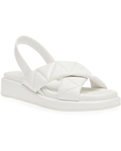 Anne Klein Artise Slingback Wedge Sandal - White